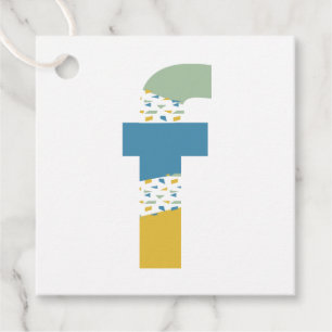 Étiquettes Cadeau Monogramme personnalisé de lettre F abstrait moder