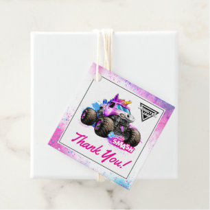 Étiquettes Cadeau Monster Jam - Sparkle Smash Anniversaire