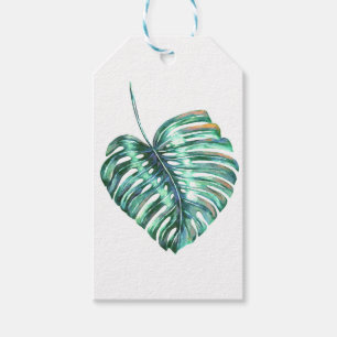 Étiquettes-cadeau Monstera laisse le feuillage tropical d'été