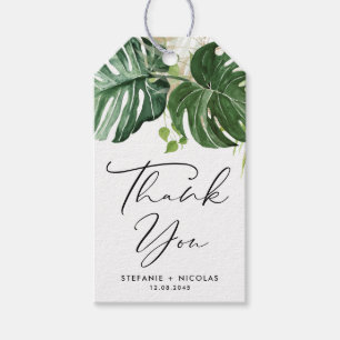 Étiquettes-cadeau Monstera Verdure Été Mariage Merci d'été