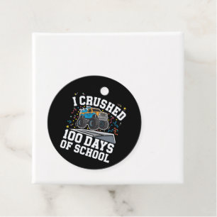 Étiquettes Cadeau Monstre de camion 100 jours d'école 100e jour d'éc