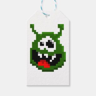 Étiquettes-cadeau Monstre Vert - Pixel Art