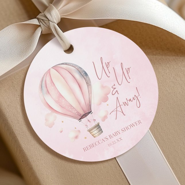 Étiquettes Cadeau Montez et partez ! Baby shower de ballon à air cha (Créateur téléchargé)