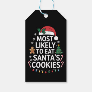 Étiquettes-cadeau Most Likely To Eat Santas