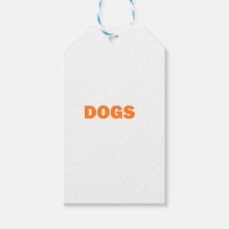 Étiquettes-cadeau Mot DOGS en jaune