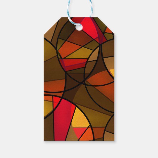 Étiquettes-cadeau Motif abstrait coloré (Devant)