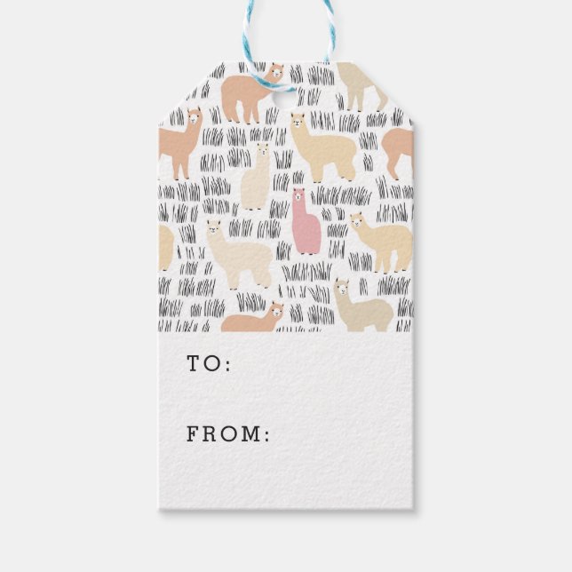Étiquettes-cadeau Motif Alpacas (Devant)