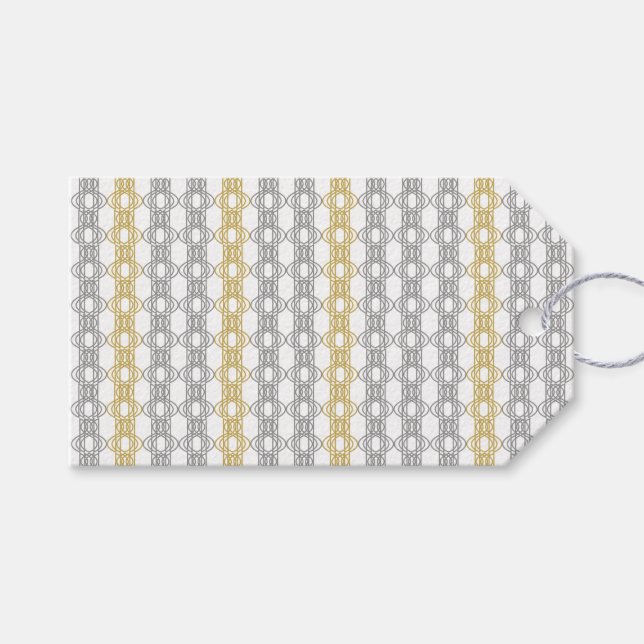Étiquettes-cadeau Motif argent et or (Devant (Horizontal))