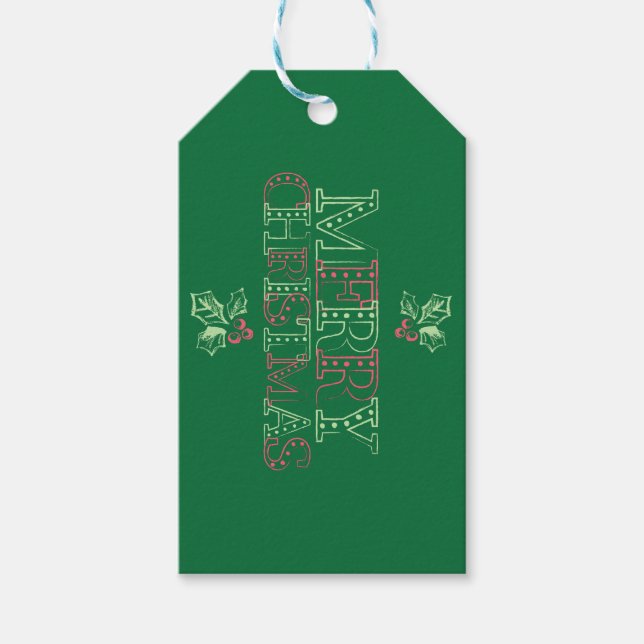 Étiquettes-cadeau Motif Chalk Mistletoe (Devant)