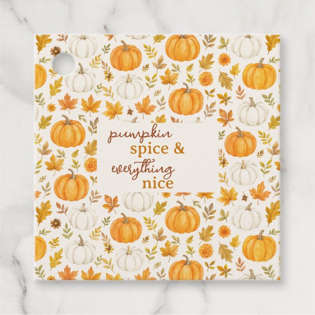 Étiquettes Cadeau Motif Citrouille mignon | Thanksgiving (Devant)