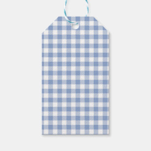 Étiquettes-cadeau Motif classique En vichy bleu coché