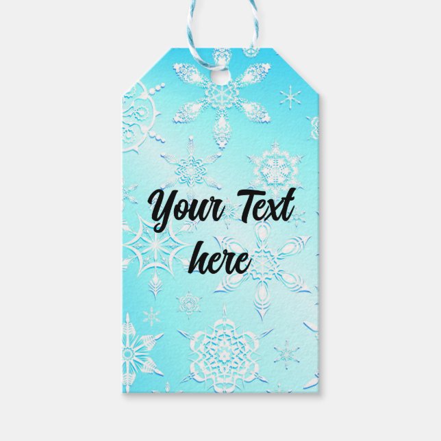 Étiquettes-cadeau Motif Crystal Snowflakes (Devant)