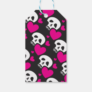 Étiquettes-cadeau Motif d'amour du crâne