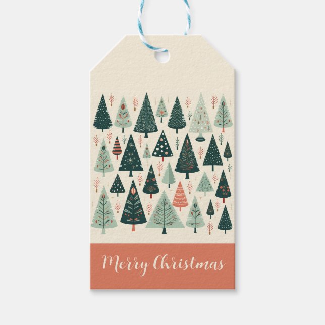 Étiquettes-cadeau Motif d'arbre de Noël (Devant)