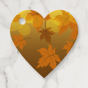 Étiquettes Cadeau Motif d'automne avec feuilles d'érable en chute et