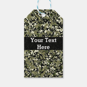 Étiquettes-cadeau Motif de camouflage vert noir crème Favor