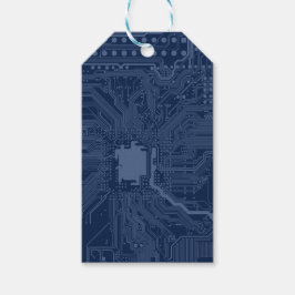 Étiquettes-cadeau Motif de circuit Geek bleu