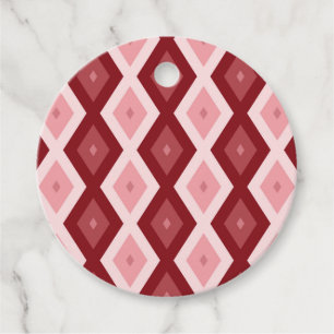 Étiquettes Cadeau Motif de diamants rouges