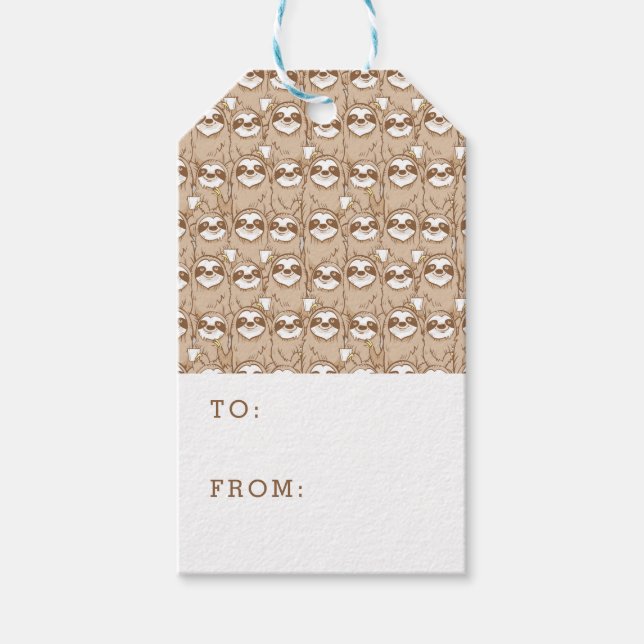 Étiquettes-cadeau Motif de fentes et café (Devant)