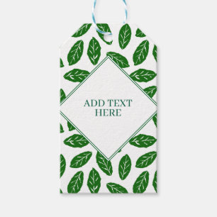 Étiquettes-cadeau Motif de feuillage à feuilles vertes