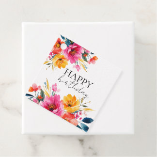 Étiquettes Cadeau Motif de fleurs à l'aquarelle | Floral moderne