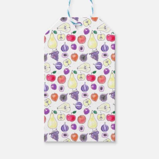 Étiquettes-cadeau Motif de fruits (Devant)