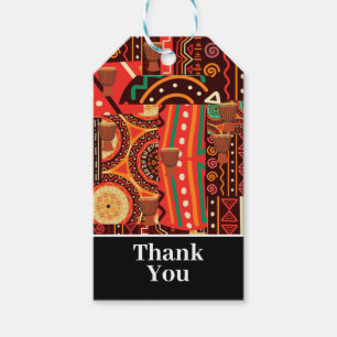 Étiquettes-cadeau Motif de la tribu mariage Afrocentrique Kente