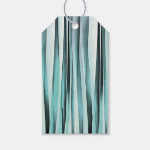 Étiquettes-cadeau Motif de lignes rayées bleu cyan océan