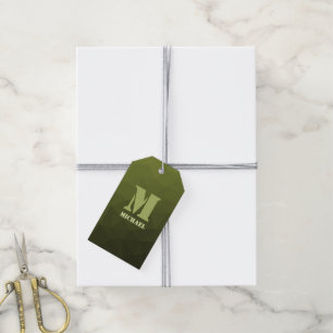 Étiquettes-cadeau Motif de maillage géométrique d'olive verte de l'a