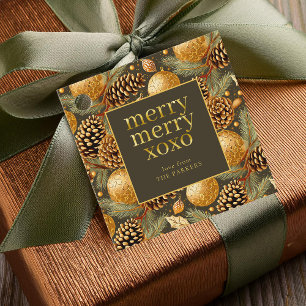 Étiquettes Cadeau Motif de Noël Earth Tones #29 ID1009