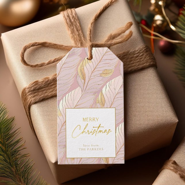 Étiquettes-cadeau Motif de Noël en or rose #29 ID1009 (Créateur téléchargé)