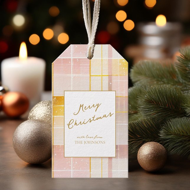 Étiquettes-cadeau Motif de Noël en or rose n° 7 ID1009 (Créateur téléchargé)