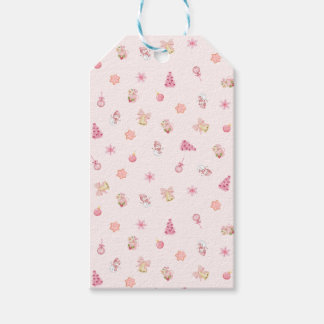 Étiquettes-cadeau Motif de Noël rose cosy