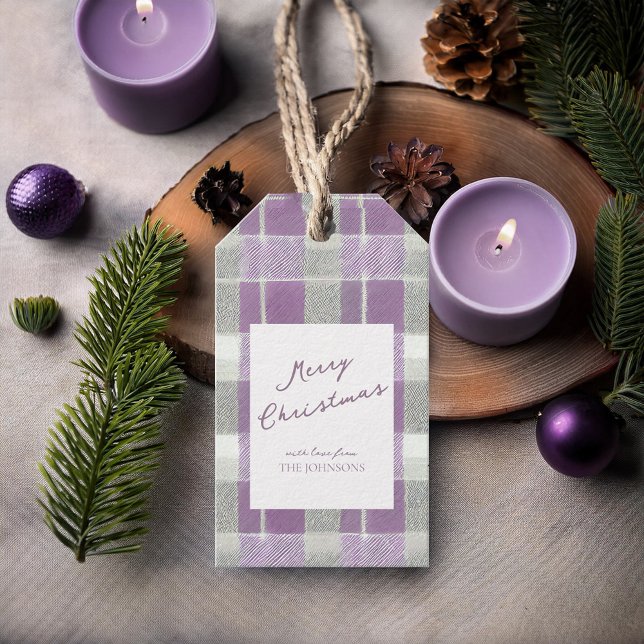 Étiquettes-cadeau Motif de Noël vert violet #7 ID1009 (Créateur téléchargé)