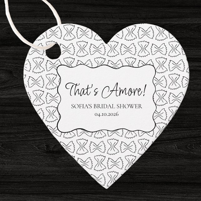 Étiquettes Cadeau Motif de pâtes C'est l'amour Douche de mariée ital (Créateur téléchargé)