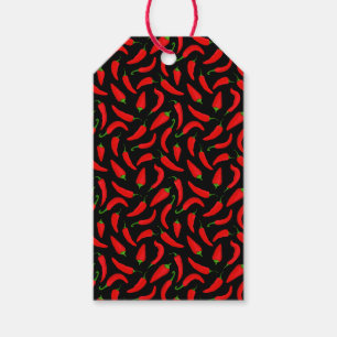 Étiquettes-cadeau Motif de poivre noir rouge