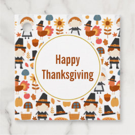 Étiquettes Cadeau Motif de récolte de pèlerins de bon thanksgiving