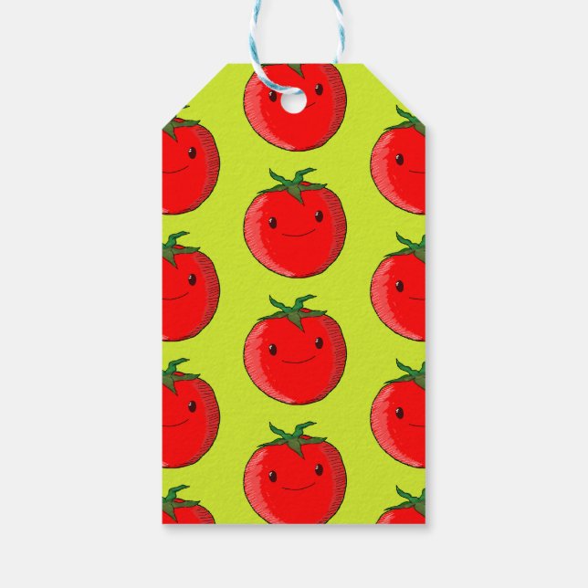 Étiquettes-cadeau Motif de tomate de carton mou (Dos)