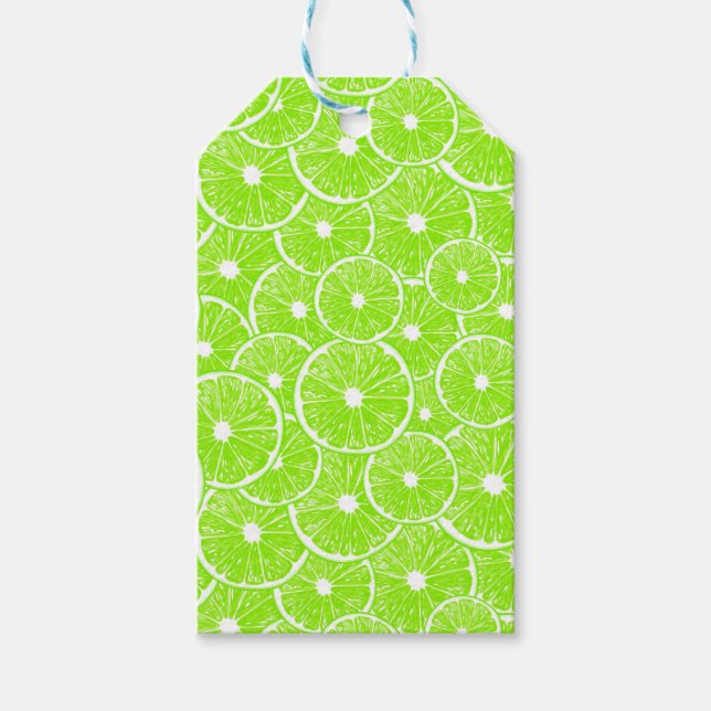 Étiquettes-cadeau Motif de tranches de chaux (Devant)