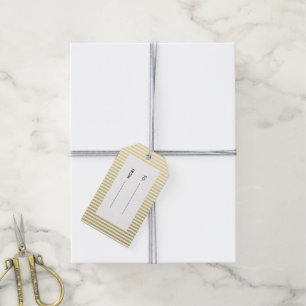 Étiquettes-cadeau Motif de White Stripes Gold Foil
