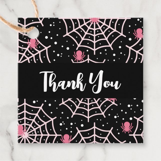 Étiquettes Cadeau Motif des toiles d'Halloween et araignées (Devant)
