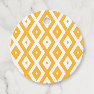 Étiquettes Cadeau Motif diamant jaune et blanc soleil