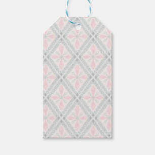 Étiquettes-cadeau Motif diamant pastel vert et rose