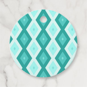Étiquettes Cadeau Motif diamant turquoise