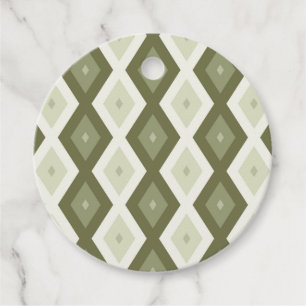 Étiquettes Cadeau Motif diamant vert olive