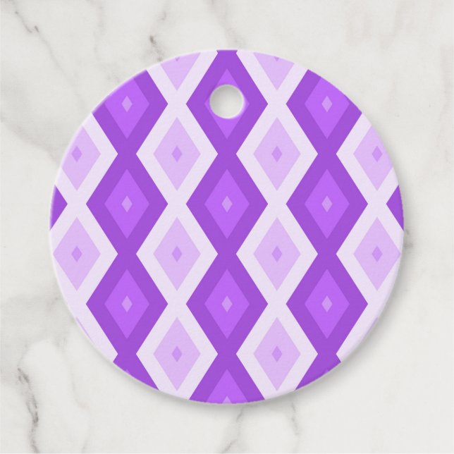 Étiquettes Cadeau Motif diamant violet clair (Devant)