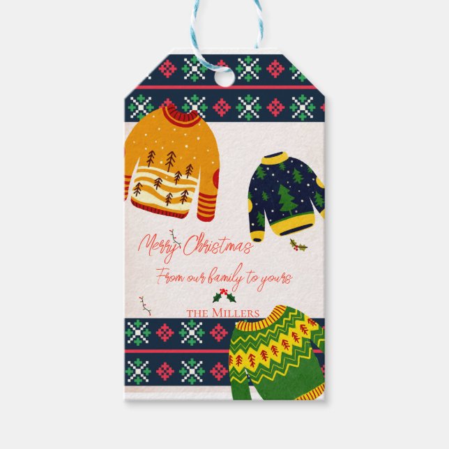 Étiquettes-cadeau Motif doux joyeux Noël (Devant)