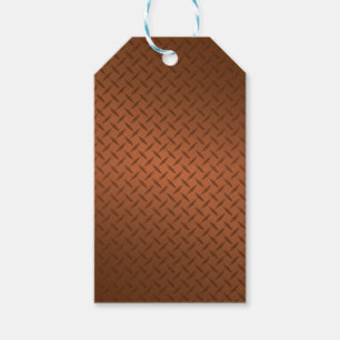Étiquettes-cadeau Motif en cuivre Diamondplate