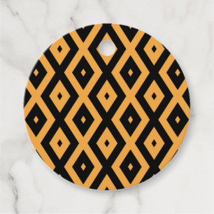 Étiquettes Cadeau Motif en diamant jaune et noir