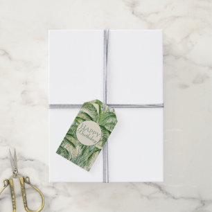 Étiquettes-cadeau Motif Feuille de palme de feuillage tropical